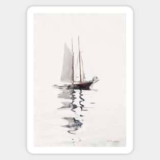 Two–masted Schooner with Dory (1894) by Winslow Homer Sticker